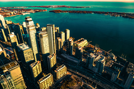 Toronto skyscrapers and lakes. Shooting Location: Torontoの写真素材