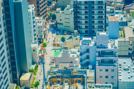 Close-up view of the city. Shooting Location: Kawasaki City, Kanagawa Prefectureの写真素材