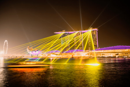 Marina Bay Sands night view. Shooting Location: Singaporeの写真素材