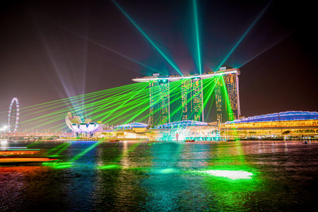 Marina Bay Sands night view. Shooting Location: Singaporeの写真素材