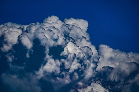 Cumulonimbus clouds and blue sky. Shooting Location: Kanagawa Ward, Yokohama Cityの写真素材