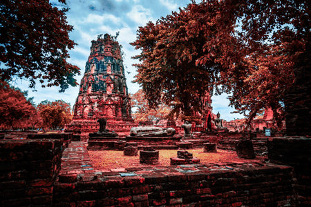 Ayutthaya ruins (Kingdom of Thailand). Shooting Location: Thailand, Ayutthayaの写真素材
