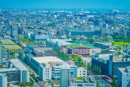 Stadiums and sports fields in Kawasaki City. Shooting Location: Kawasaki City, Kanagawa Prefectureの写真素材
