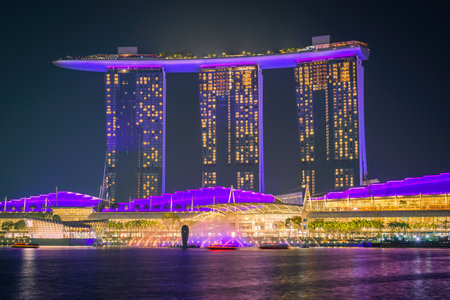 Marina Bay illumination. Shooting Location: Singaporeの写真素材