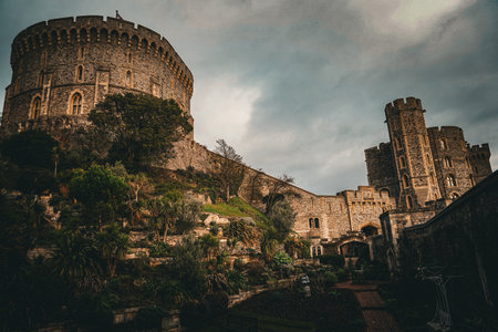 Hills and Windsor Castle. Shooting Location: UK, Londonの写真素材