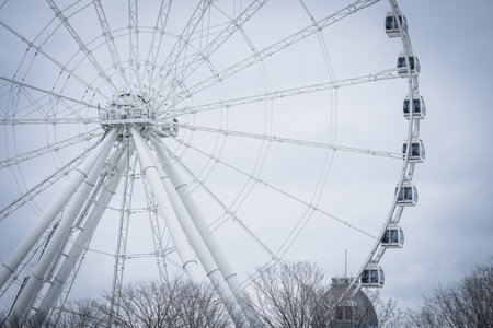 Part of the big ferris wheel in winter. Shooting Location: montreal, canadaの写真素材