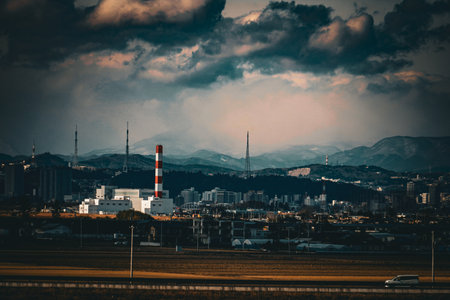 Winter scenery of Sendai city. Shooting Location: Sendai City, Miyagi Prefectureの写真素材
