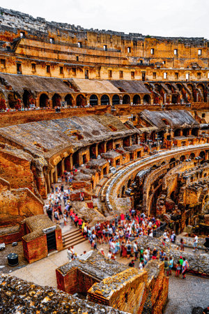 Inside the Colosseum. Shooting Location: italy, romeの写真素材