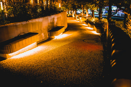 Image of an illuminated promenade. Shooting Location: Shinjuku Ward, Tokyoの写真素材