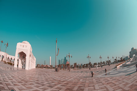Sunset and mosque square. Shooting Location: abu dhabiの写真素材