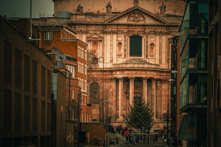 Close up view of St Pauls Cathedral. Shooting Location: UK, Londonの写真素材