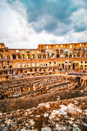 Inside the Colosseum. Shooting Location: italy, romeの写真素材