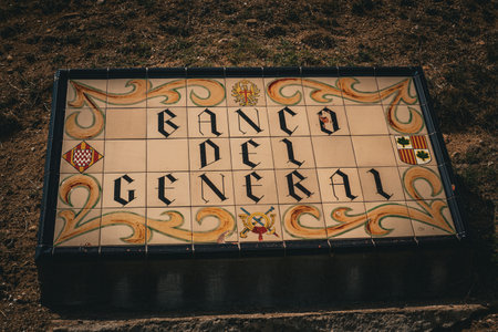 san ferran castle tiles. Shooting Location: Spain, Barcelonaの写真素材