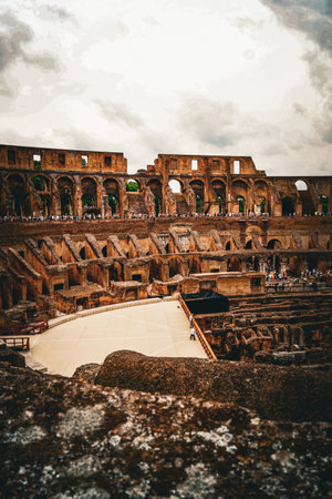 Preserved ruins of the Colosseum. Shooting Location: italy, romeの写真素材