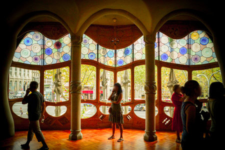 stained glass space. Shooting Location: Spain, Barcelonaの写真素材