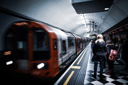 Moving subway and people. Shooting Location: UK, London