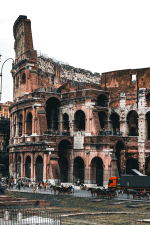 Colosseum exterior (Rome). Shooting Location: italy, romeの写真素材