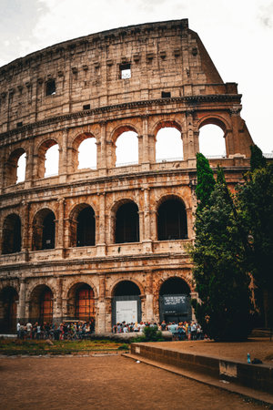 Close view of the Colosseum (Rome). Shooting Location: italy, romeの写真素材