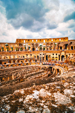 colosseum audience seats. Shooting Location: italy, romeの写真素材