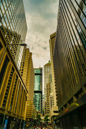 Glass skyscraper (Hong Kong). Shooting Location: hong kong special administrative regionの写真素材