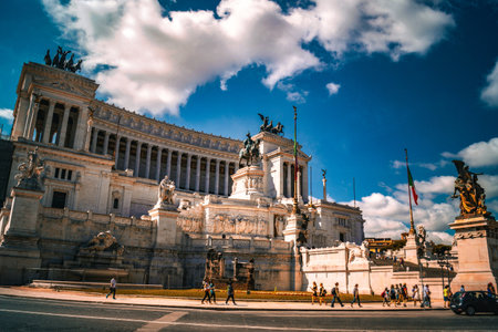 Vittorio Memorial Hall. Shooting Location: italy, romeの写真素材