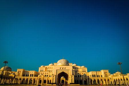 Front of Qasr Al Watan Palace. Shooting Location: abu dhabiの写真素材