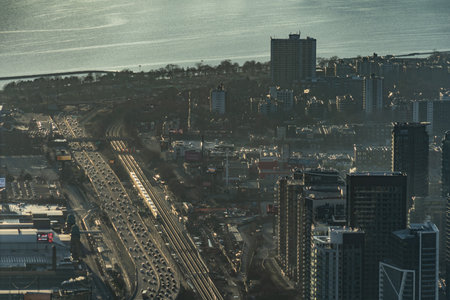 Morning in the city and lake. Shooting Location: Torontoの写真素材