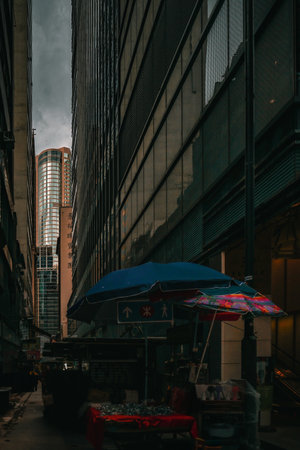 Back alley scenery (Hong Kong). Shooting Location: hong kong special administrative regionの写真素材
