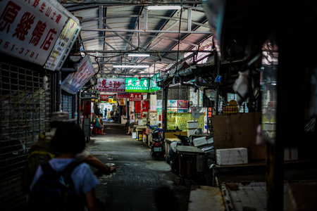 shopping street aisle. Shooting Location: Thailand, Bangkokの写真素材
