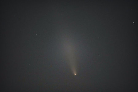 Atlas comet tail and stars. Shooting Location: Kanagawa Ward, Yokohama Cityの写真素材