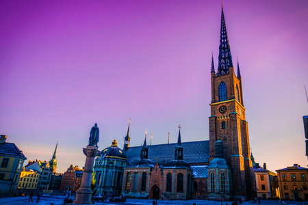 Riddarholm Church seen from the square. Shooting Location: Stockholm, Swedenの写真素材
