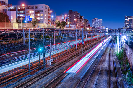 Main Line Light Trail. Shooting Location: Minato Ward, Tokyo