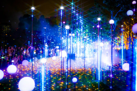 Pale-white light art space. Shooting Location: Minato Ward, Tokyoの写真素材