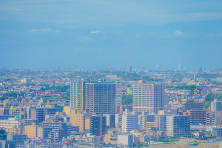 Yokohama city view from the Ferris wheel. Shooting Location: Naka Ward, Yokohama Cityの写真素材