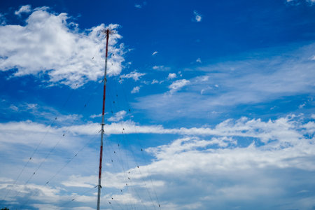 Blue sky and communication antenna. Shooting Location: Izumi Ward, Yokohama Cityの写真素材