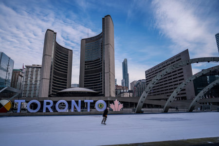 Skating in front of City Hall. Shooting Location: Toronto