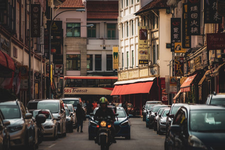 Singapore's downtown street. Shooting Location: Singaporeの写真素材