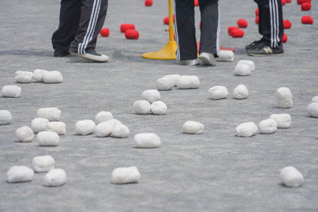 Ball throwing competition ground. Shooting Location: Kanagawa Ward, Yokohama Cityの写真素材