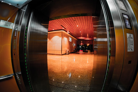 Mumbai Airport Elevator. Shooting Location: Indiaの写真素材