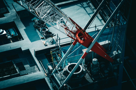 Crane base at a construction site. Shooting Location: Chuo Ward, Tokyoの写真素材