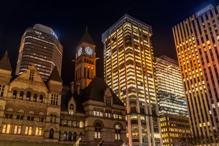 Illuminated city night view. Shooting Location: Torontoの写真素材