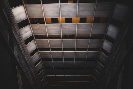 Atrium ceiling at night. Shooting Location: Shinjuku Ward, Tokyoの写真素材