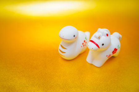 Passing the baton from the Year of the Snake to the Year of the Horse. Shooting Location: Kanagawa Ward, Yokohama Cityの写真素材