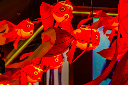 Goldfish lantern ceiling decoration.の写真素材