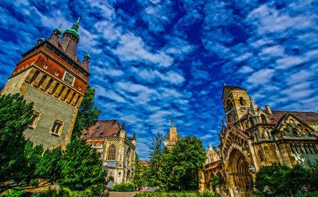 Stroll through the fortified streets. Shooting Location: Budapest, Hungaryの写真素材