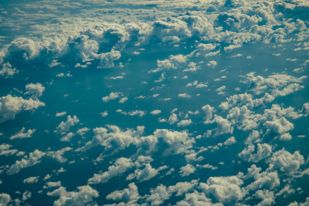 Birds-eye view of the sea of ??clouds. Shooting Location: Sydney, Australia