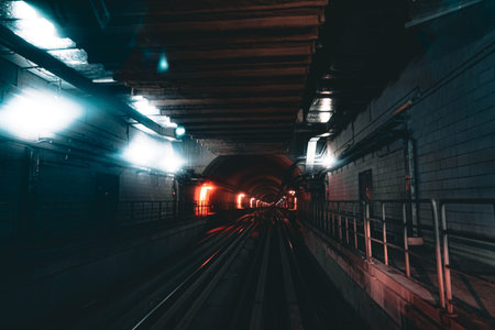 Subway tunnel light (Dubai subway). Shooting Location: Dubai