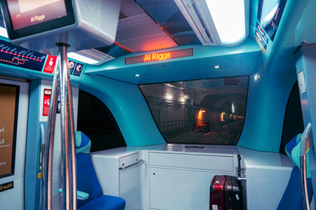 Dubai train drivers seat and front window. Shooting Location: Dubai