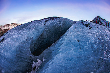 Giant glacier crevasse. Shooting Location: Iceland