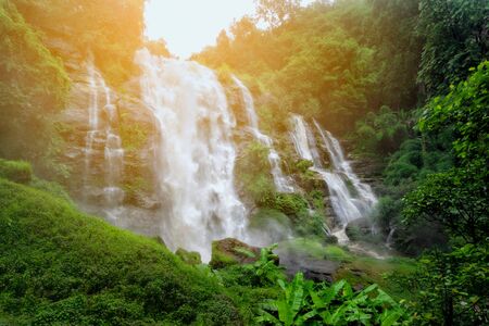 Wachiratarn Waterfall, Chiang Mai, Thailand, a beautiful mountain waterfall landscape